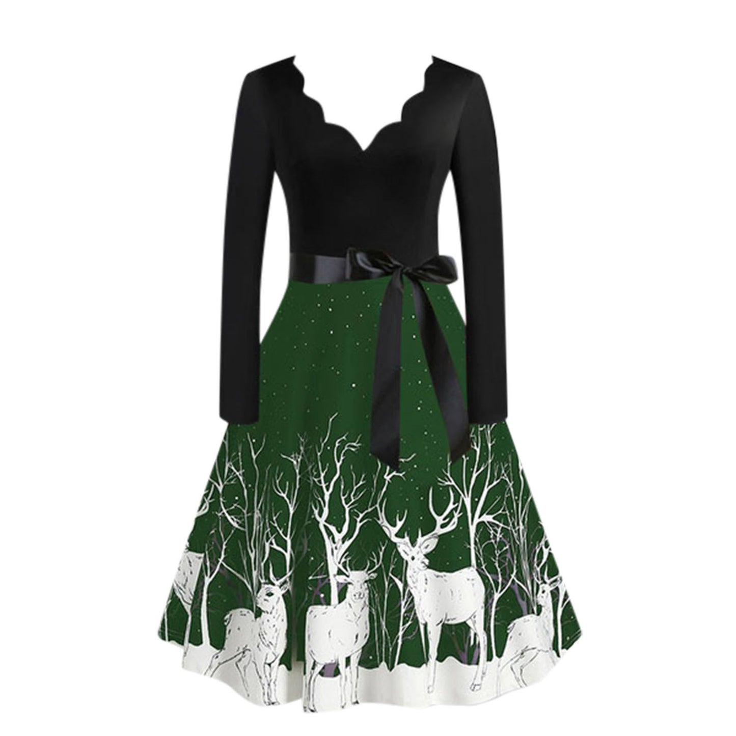 LONG SLEEVE PRINTED DRESS