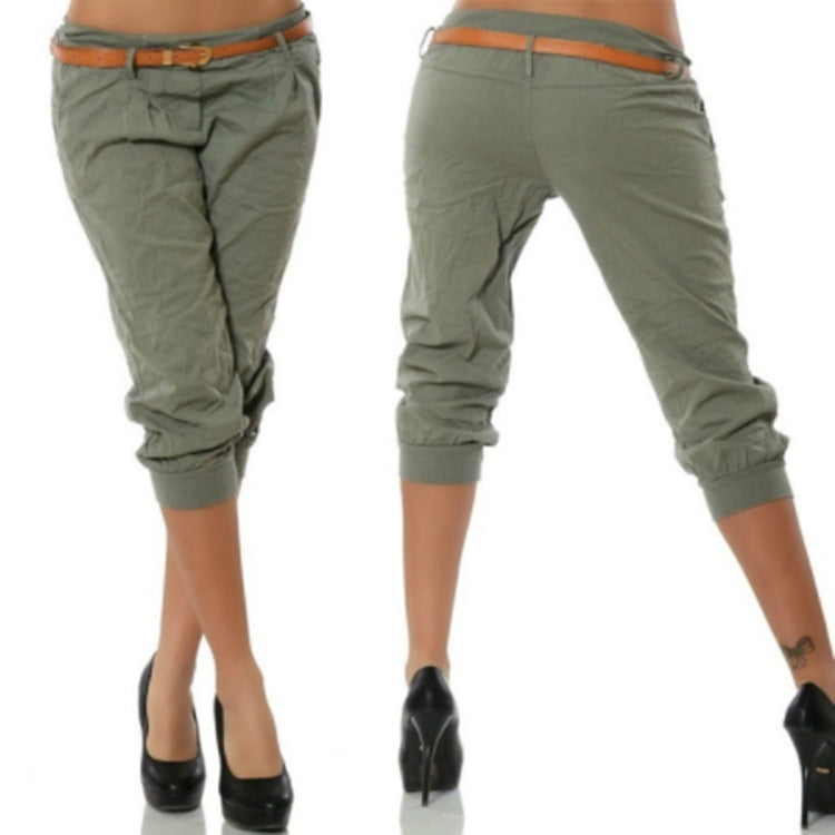 LOW-WAIST CARGO BELOW KNEE SHORTS