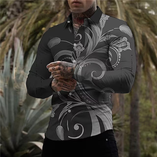FLOWER PATTERN PRINT SHIRT