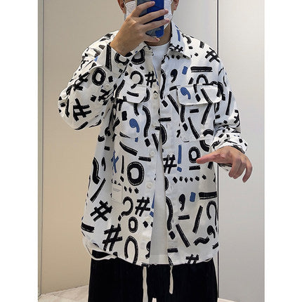 MEN'S SOLID PRINT CASUAL JACKET