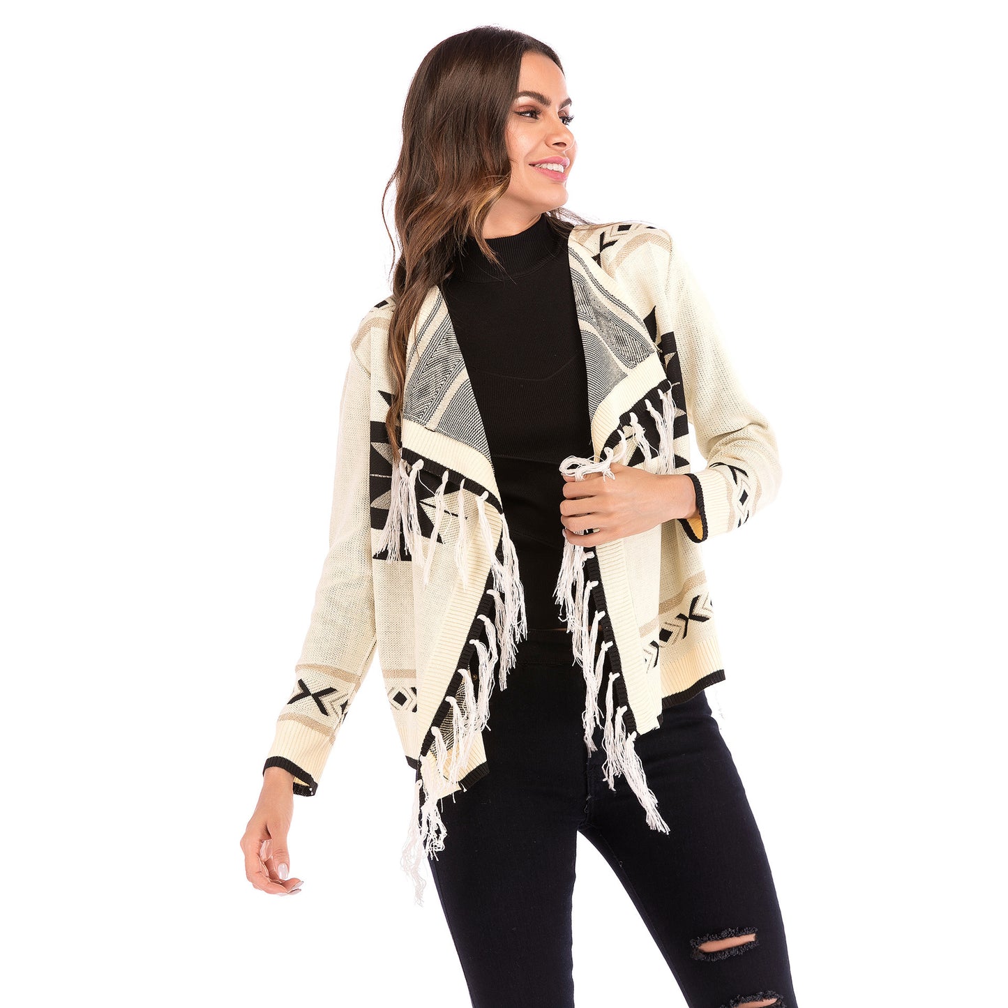 CASHMERE TRIBAL PRINT SHORT JACKET