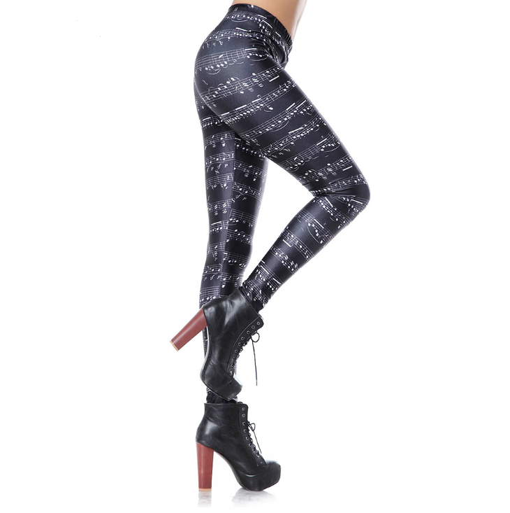 LETTER PRINT MID-WAIST LEGGING