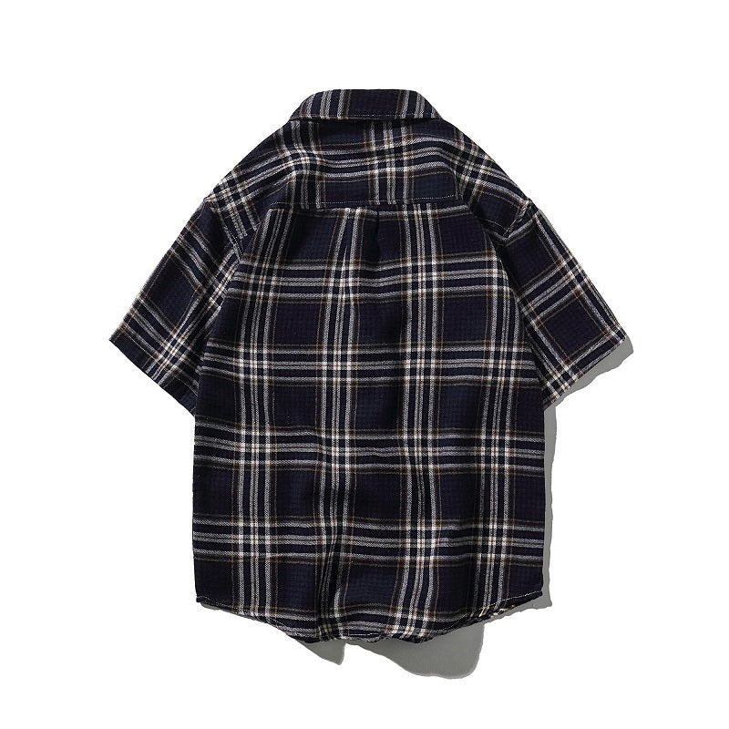 Short sleeve plaid shirt