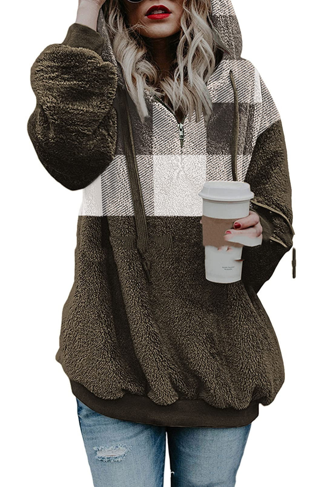 SHERPA ZIPPER HOODIE