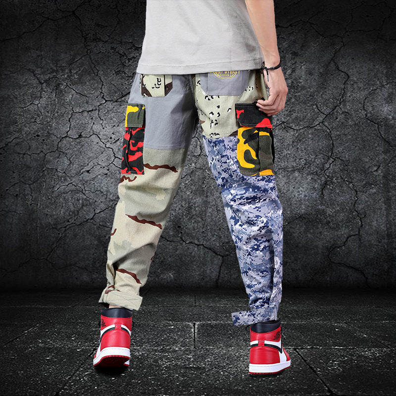 MEN'S MIXED CAMO PRINT CARGO PANTS