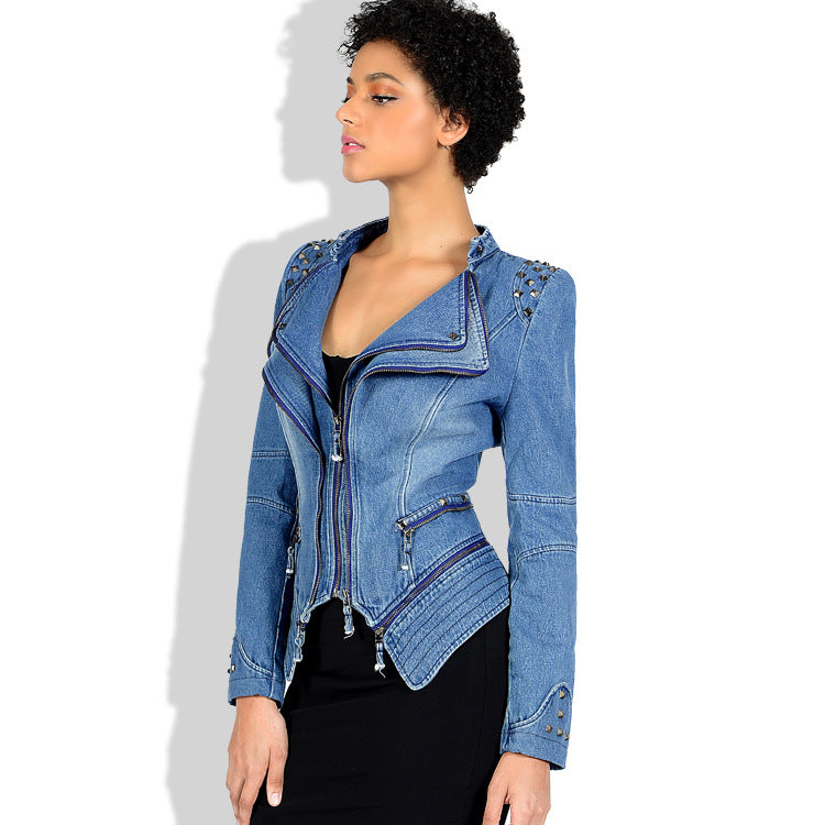 LEATHER DENIM JACKET