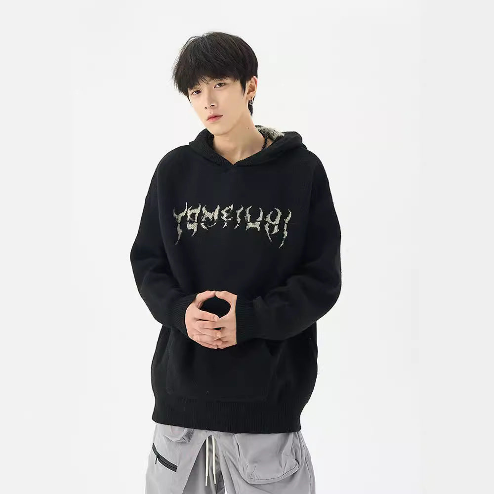 Men's Design Sense Hooded Casual Loose Sweater