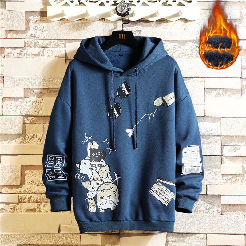 MENS PRINTED HOODED SWEATSHIRT