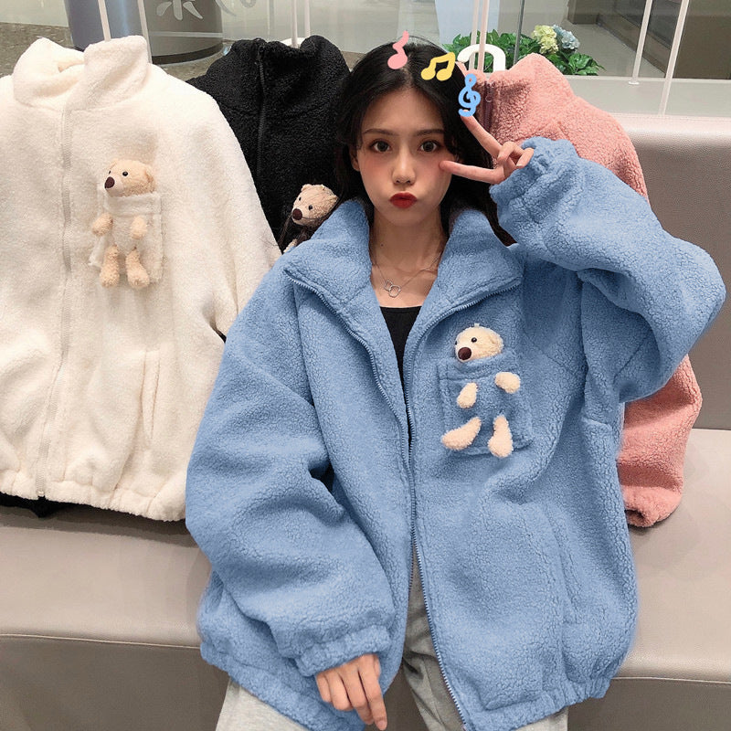 Sweatshirt Plus Velvet Thickened Female Lamb Hair