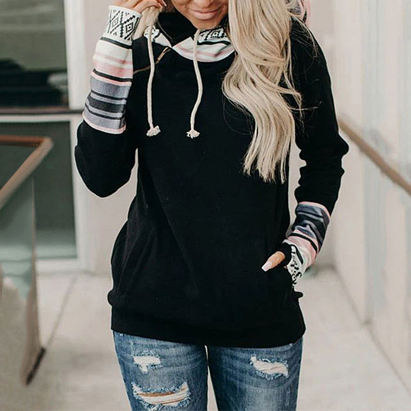 PRINTED SIDE ZIPPER HOODIE