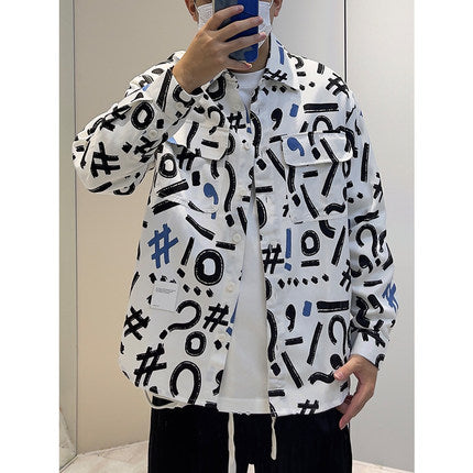 MEN'S SOLID PRINT CASUAL JACKET