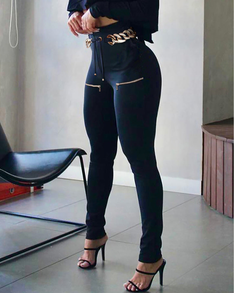 ACCESSORIZED HIGH WAIST PANTS