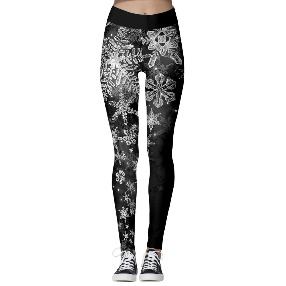 SNOWFLAKE PRINT MID-WAIST LEGGING