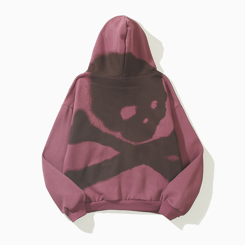 PRINTED OVERSIZED ZIPPER HOODIE