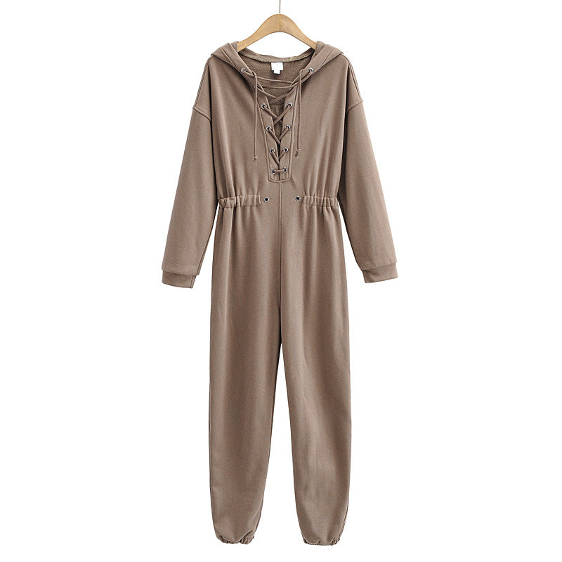 LOOSE FITTED HOODED JUMPSUIT