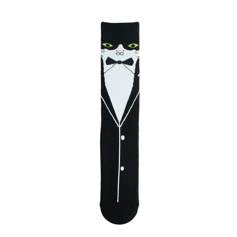 Cartoon Cat Printed Tube Socks