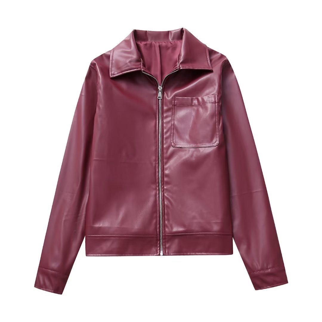 Cool And Wild Lapel Leather Biker's Jacket