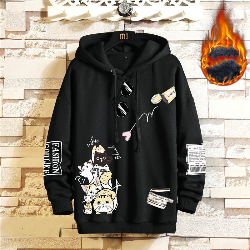MENS PRINTED HOODED SWEATSHIRT