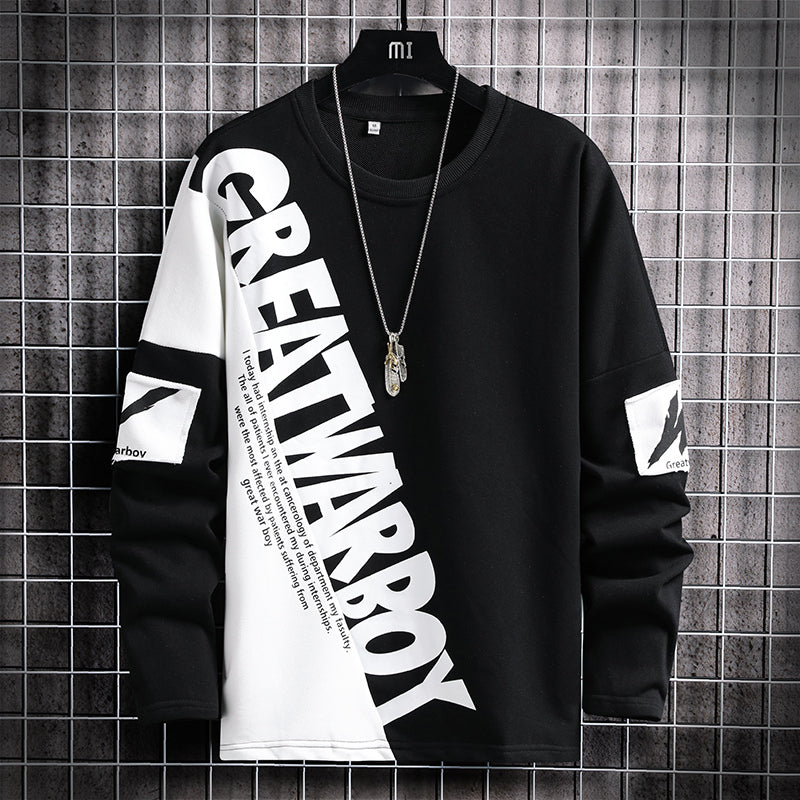 MEN'S ROUND NECK LOOSE FIT PRINTED SWEATSHIRT