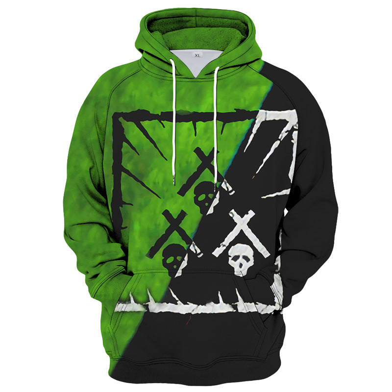 HALF & HALF PRINTED HOODIE