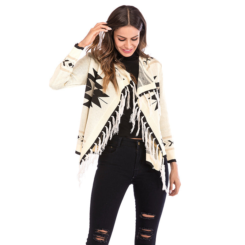CASHMERE TRIBAL PRINT SHORT JACKET