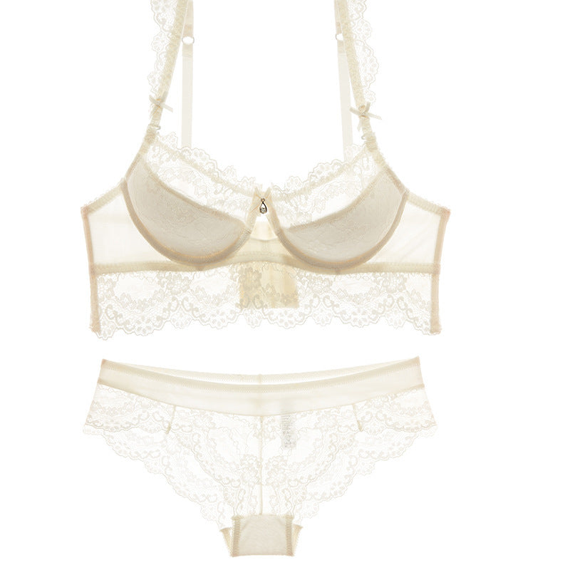 LACE TRIM PADDED BRA WITH MATCHING PANTY