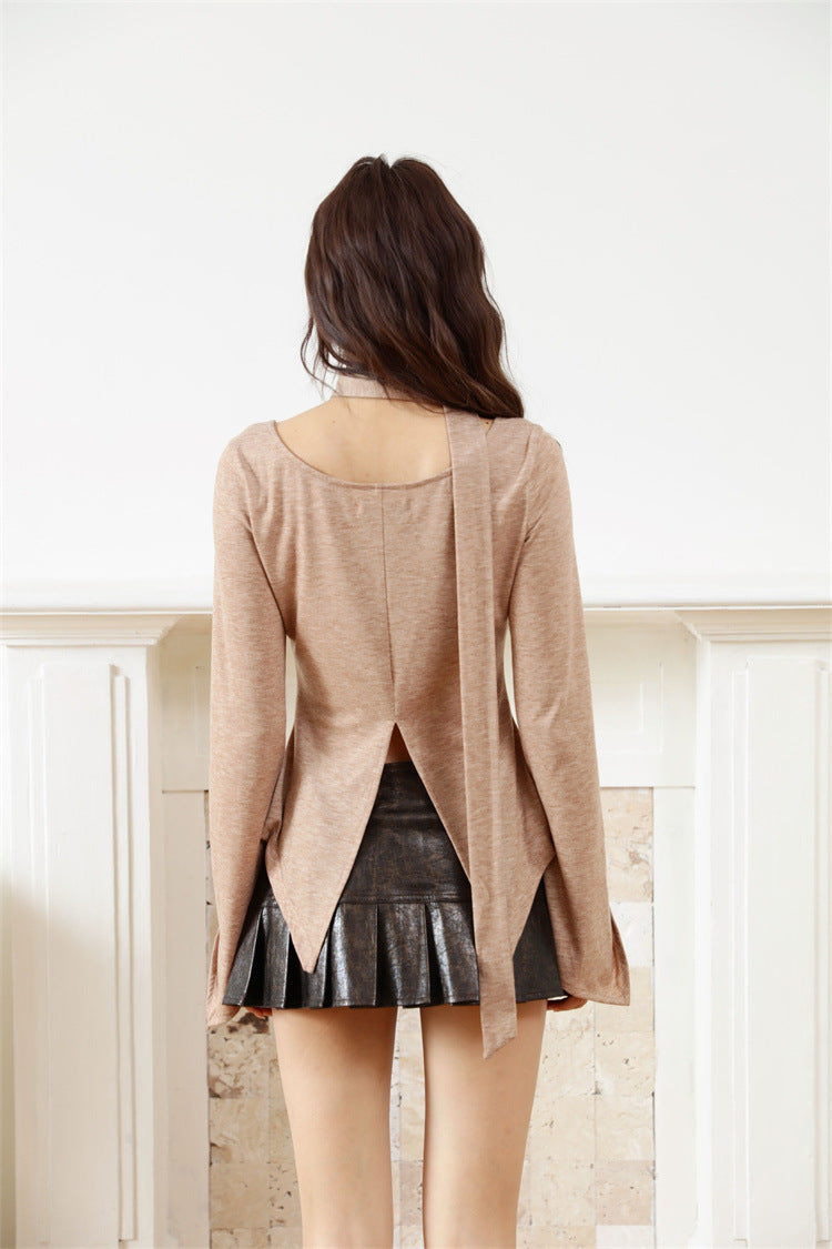 Metallic Brown Heavy-Duty Pleated Skirt