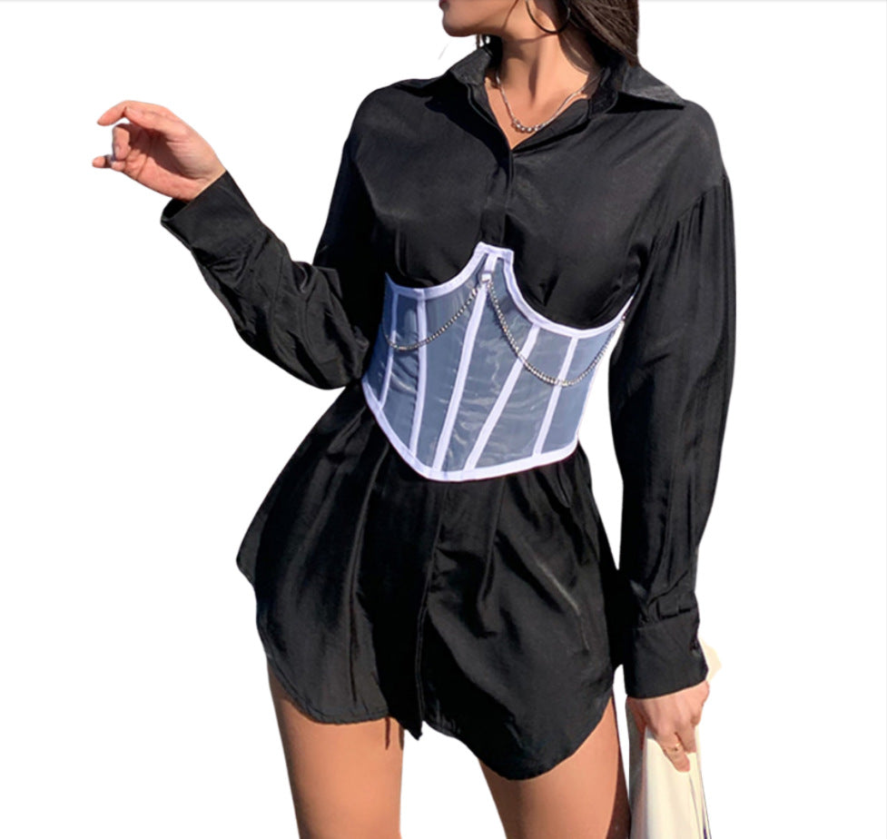 LACE-UP SHEER CORSET
