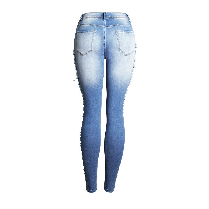 HIGH WAIST RIPPED SKINNY JEANS