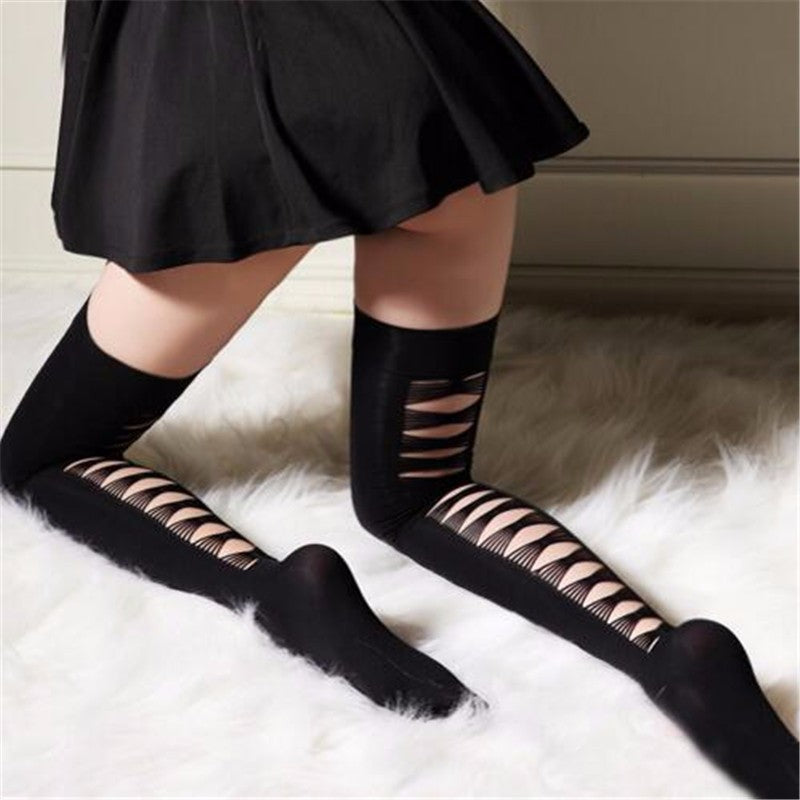 SEAM THIGH-HIGH STOCKINGS