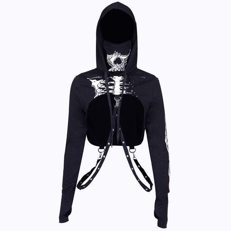 ACCESSORIZED CROPPED HOODIE