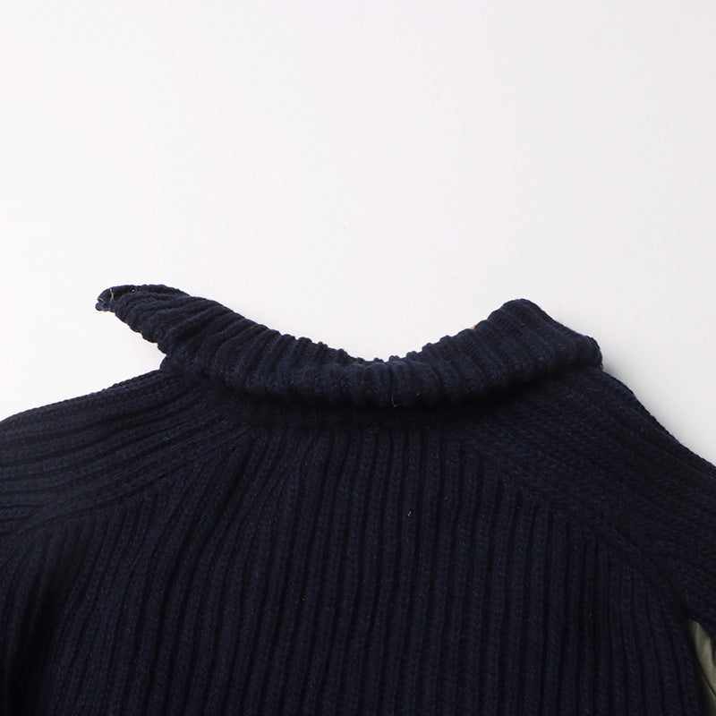 Women's Turtleneck Fashion Knitted Short Coat