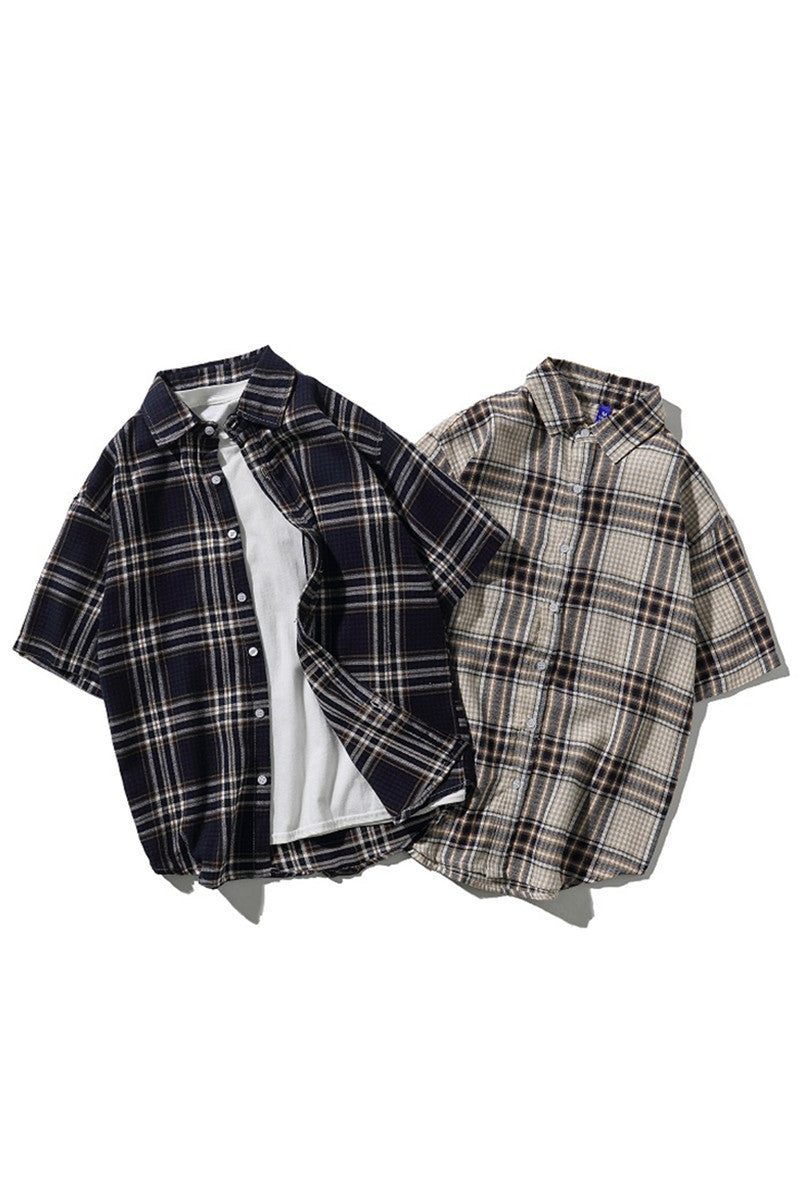 Short sleeve plaid shirt