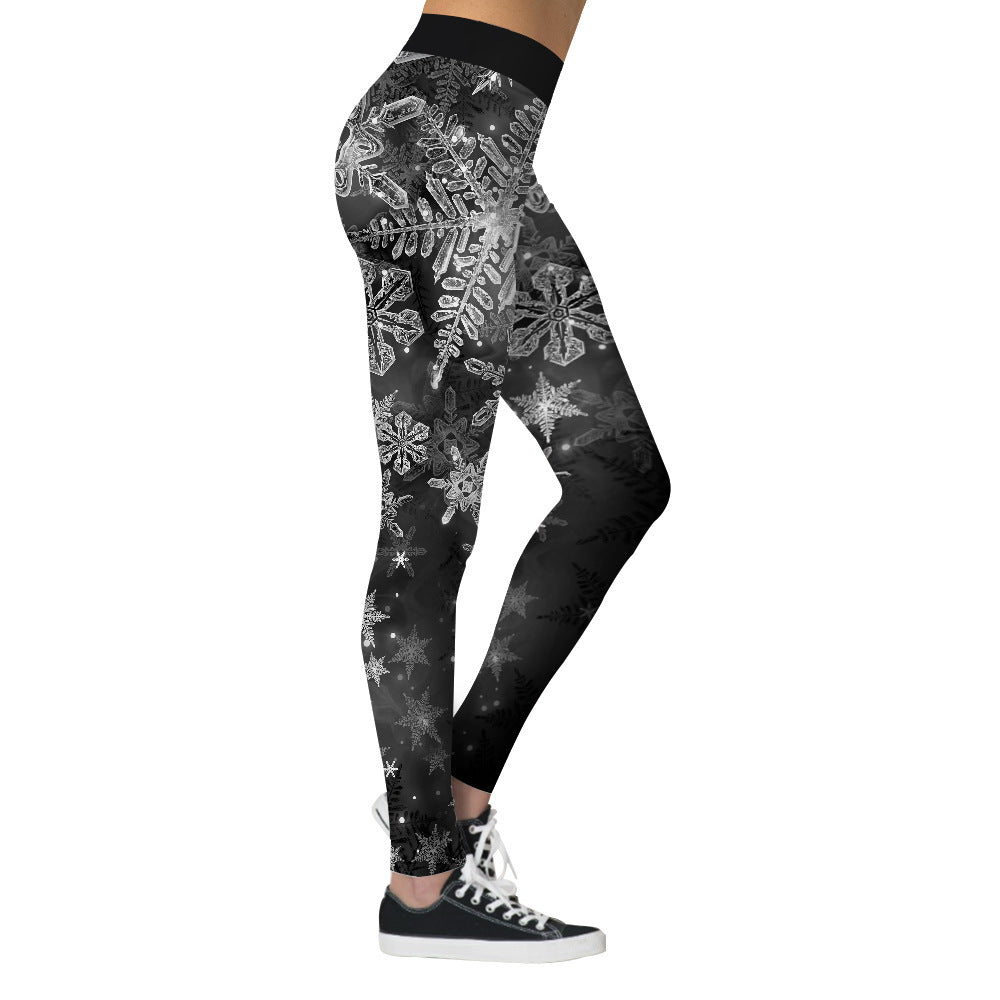 SNOWFLAKE PRINT MID-WAIST LEGGING
