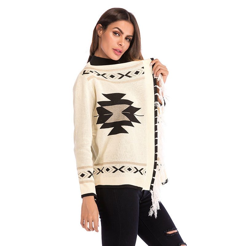 CASHMERE TRIBAL PRINT SHORT JACKET