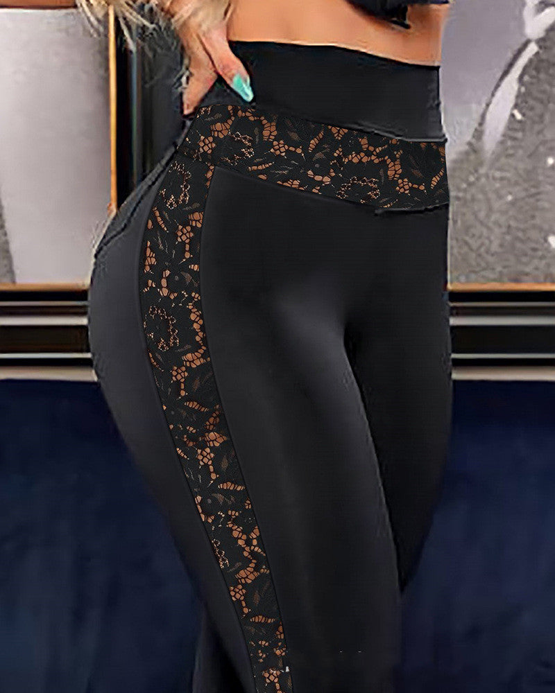 HIGH WAIST LACE PANTS
