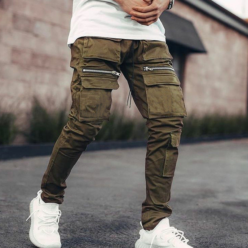 PLAIN REGULAR FIT MEN'S CARGO JEANS