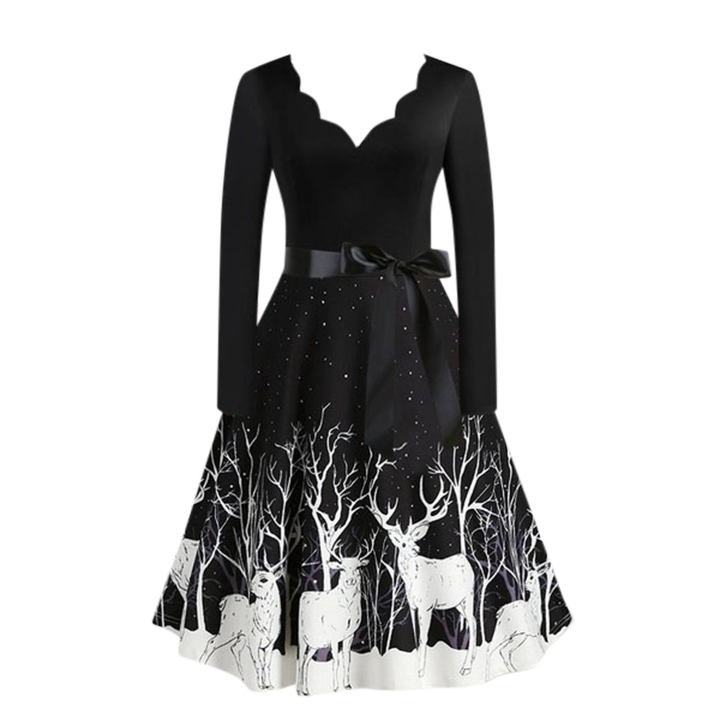 LONG SLEEVE PRINTED DRESS