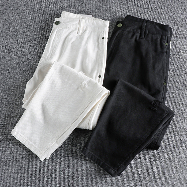 Men's Loose Washed-out Big Ripped Jeans