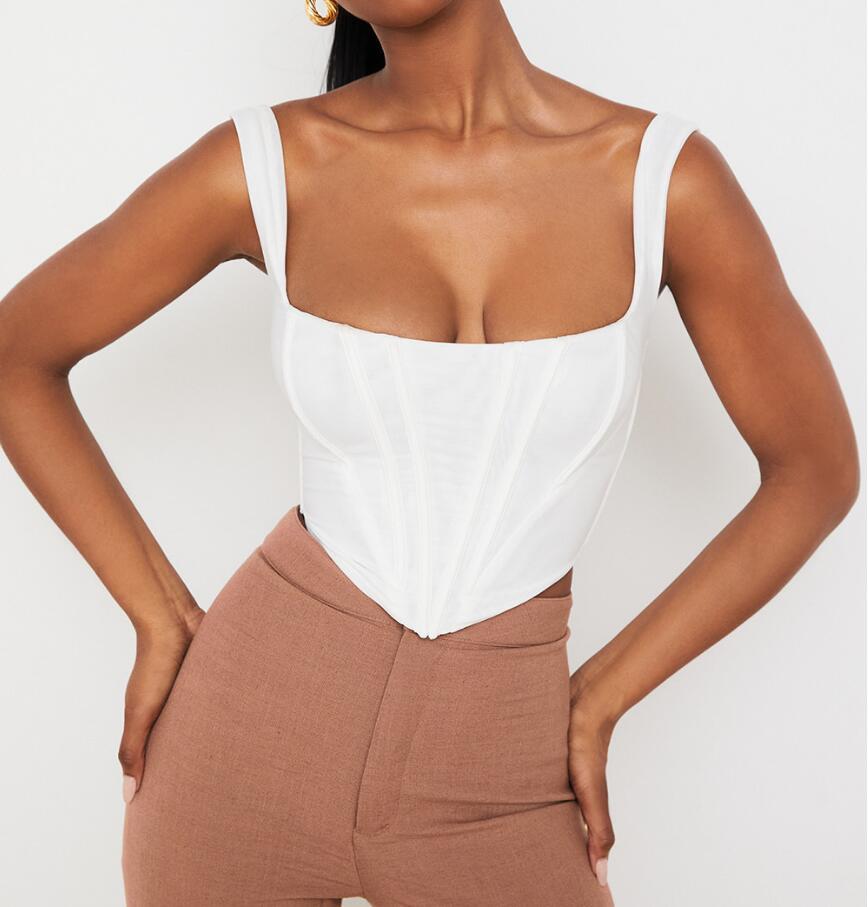 Sleeveless Zipper Corset Top