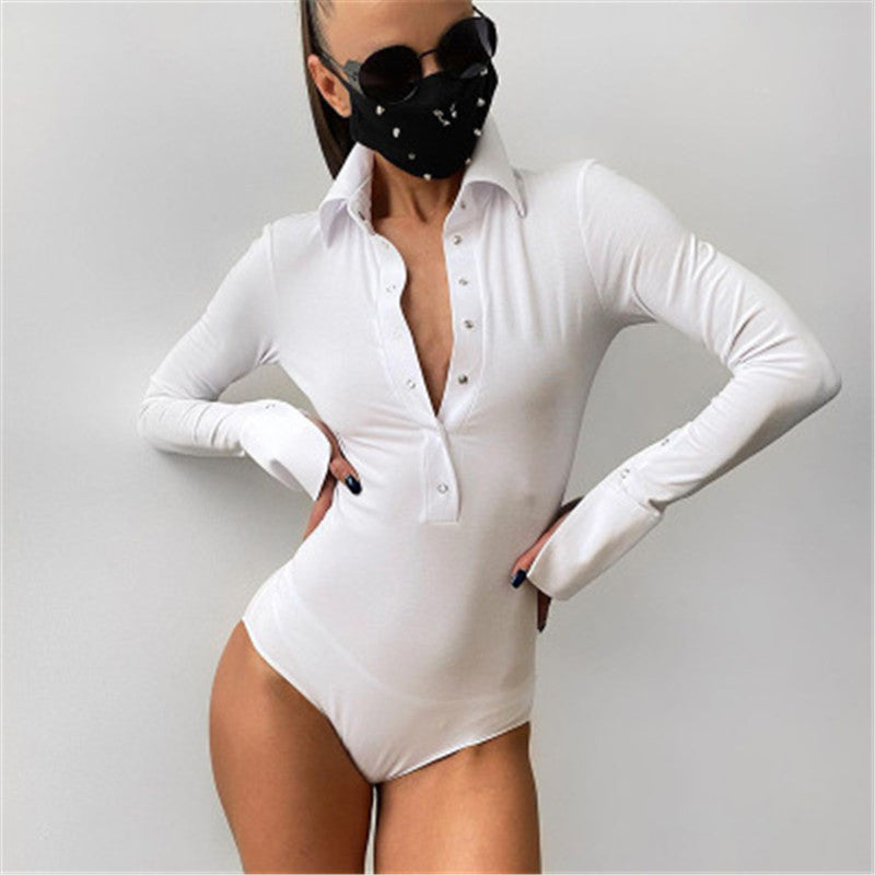 FULL UPPER COVERAGE BUTTON-UP BODYSUIT