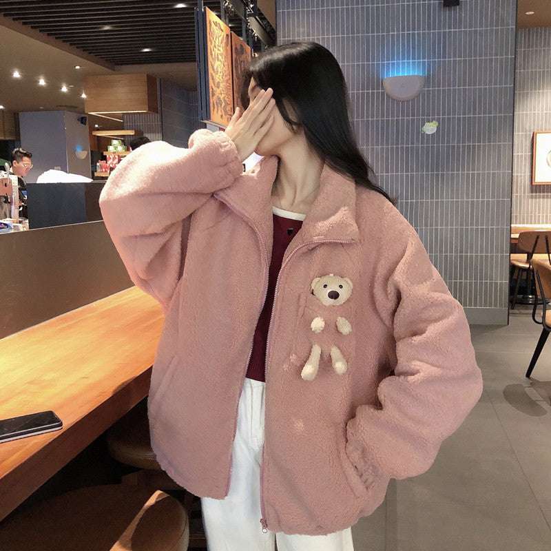 Sweatshirt Plus Velvet Thickened Female Lamb Hair