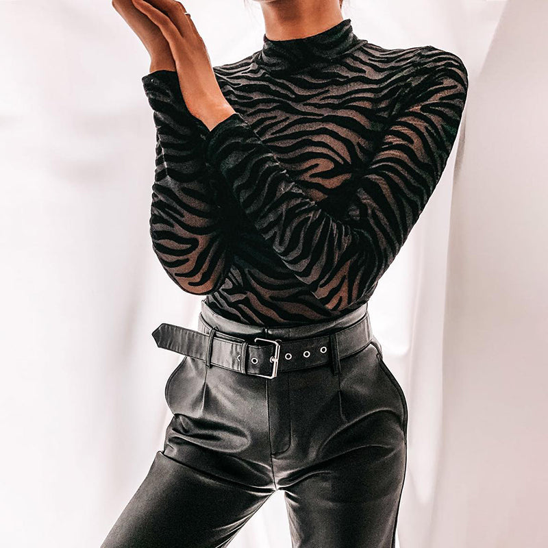 SHEER ANIMAL PRINT BODYSUIT