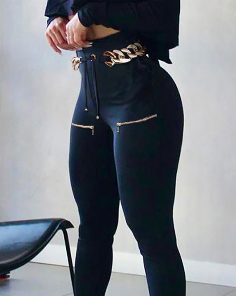 ACCESSORIZED HIGH WAIST PANTS