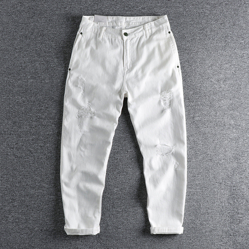 Men's Loose Washed-out Big Ripped Jeans