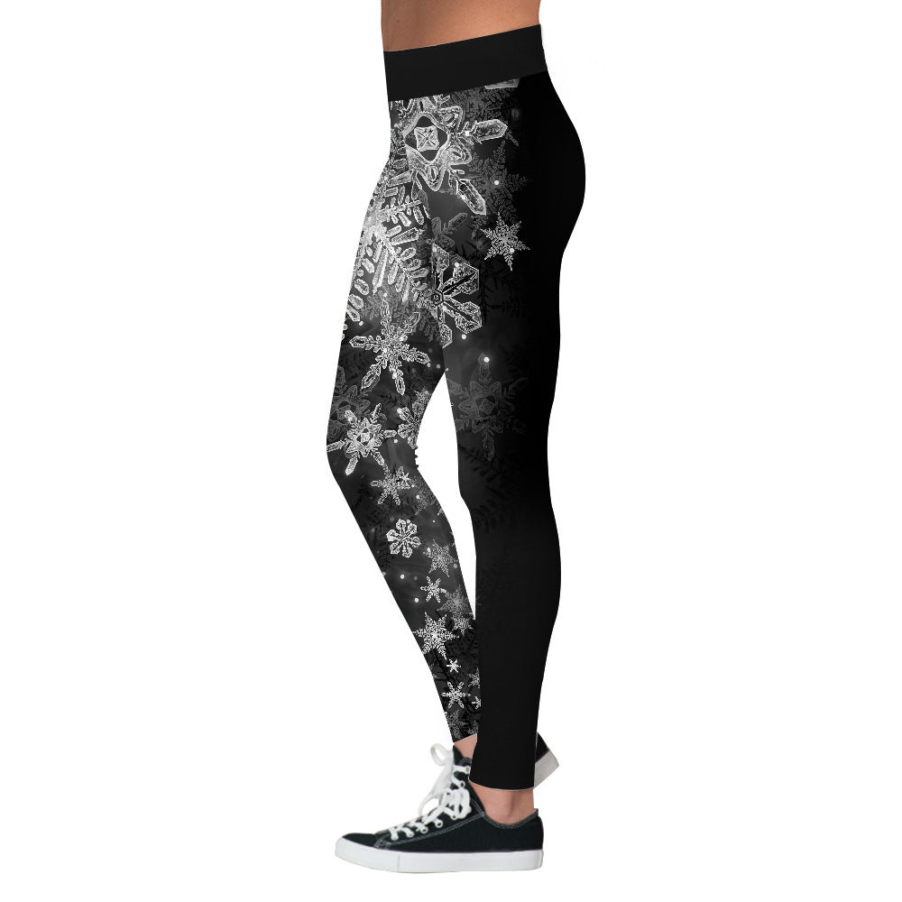 SNOWFLAKE PRINT MID-WAIST LEGGING