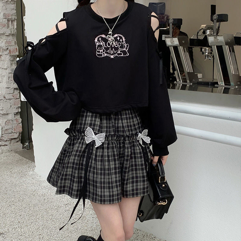 PLEATED BOW SKIRT