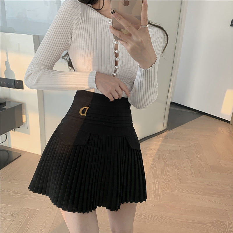 HIGH WAIST PLEATED SKIRT
