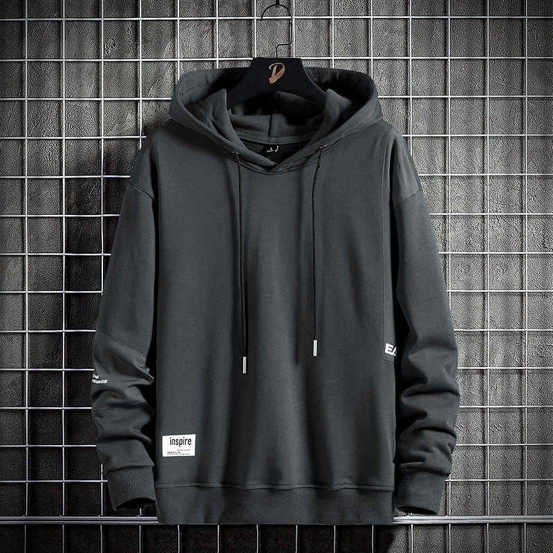 MEN FULL SLEEVE SOLID HOODED SWEATSHIRT