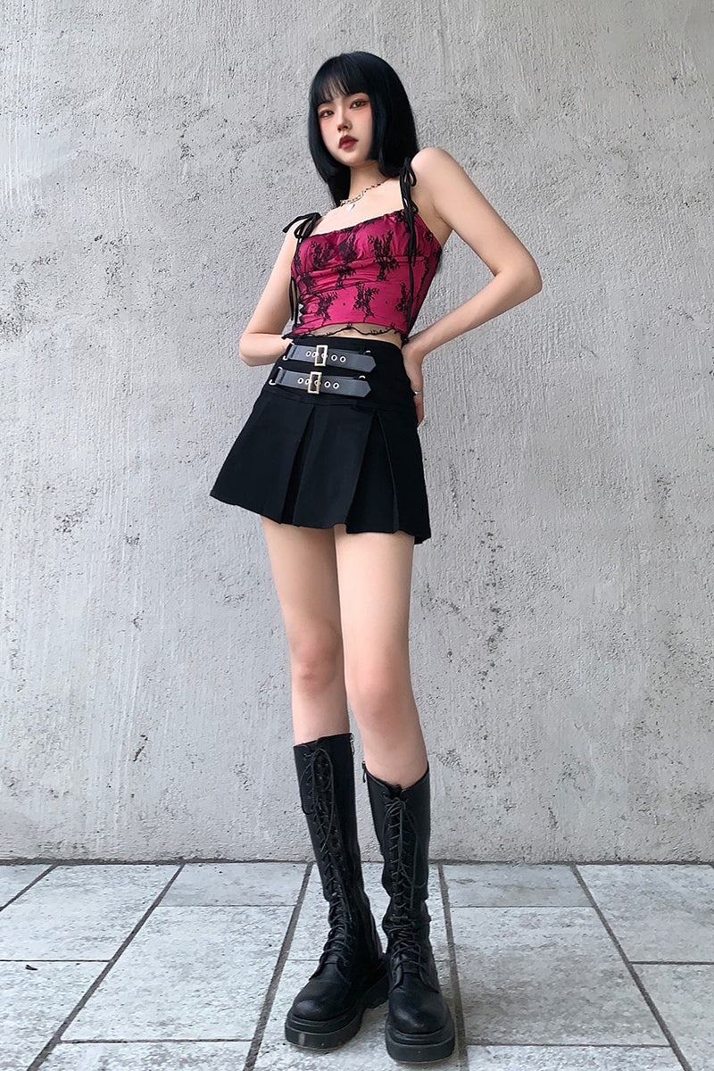 PLEATED BUCKLE SKIRT